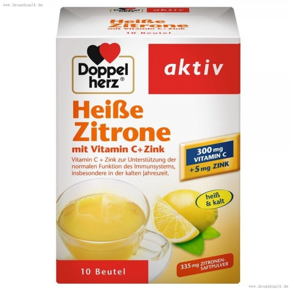 Doppelherz Heiße Zitrone mit Vitamin C + Zink, 10 Beutel